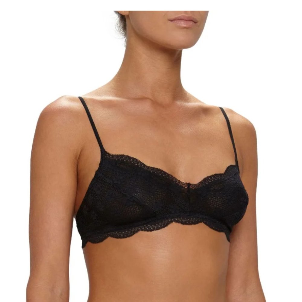 Eberjey Navy Lace Bralette with Scalloped Edge